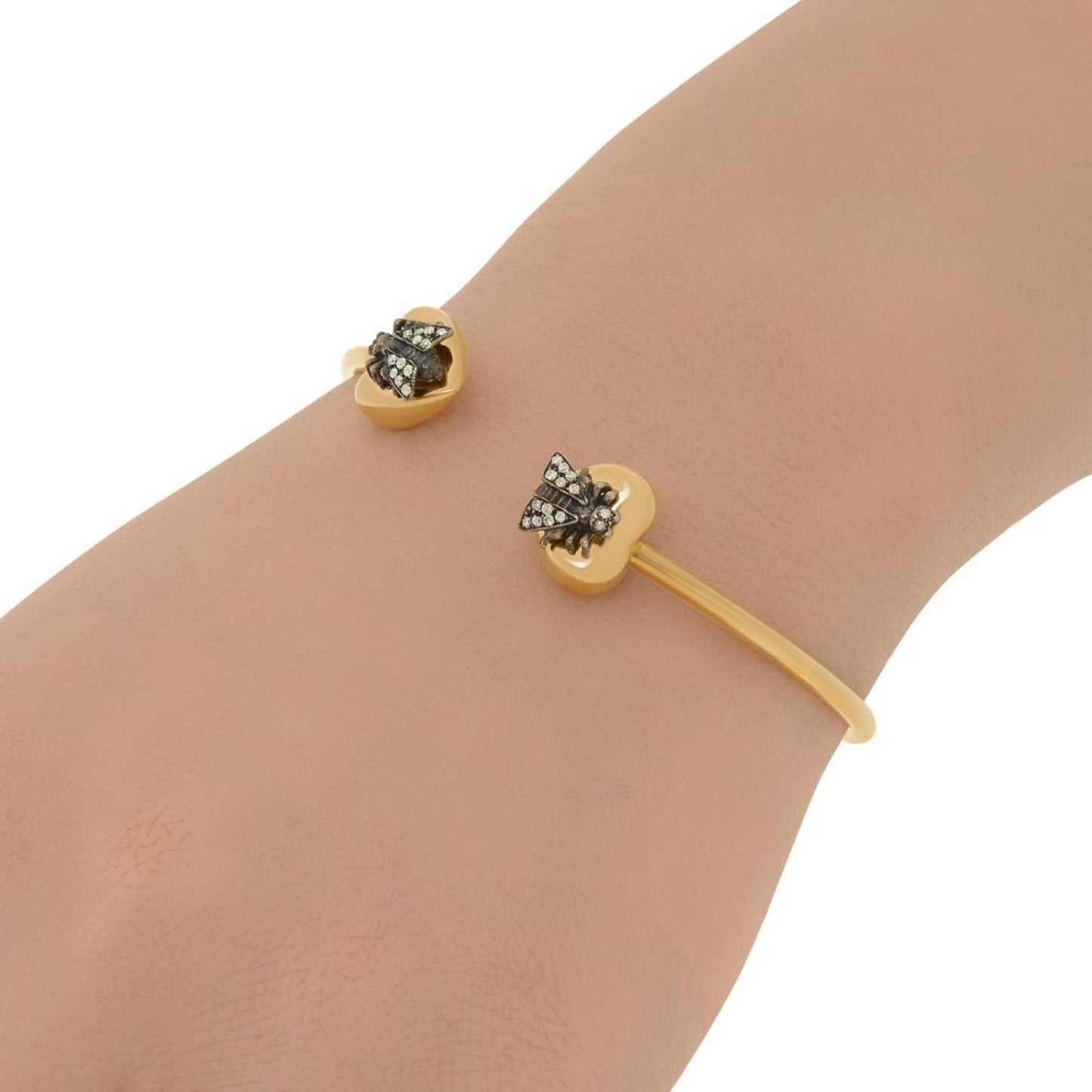 Gucci Le Marche Des Merveilles 18K Yellow Gold and Sterling Silver, Diamond Cuff Bracelet YBA433753001017