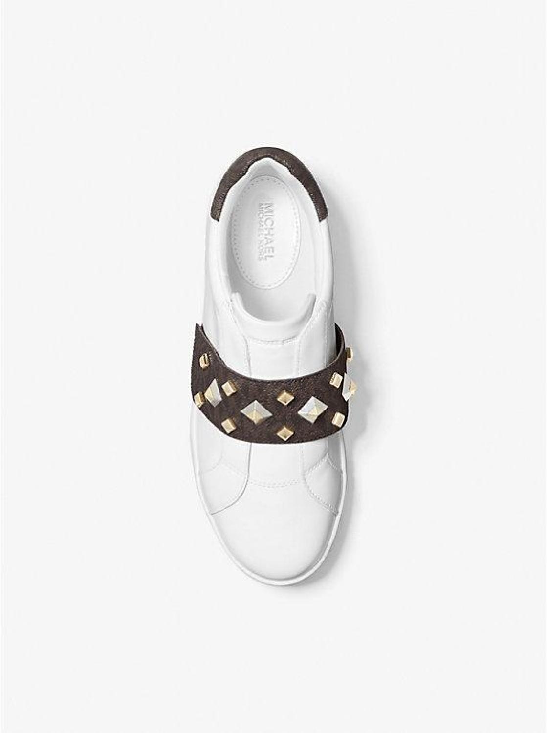 Kenna Leather and Studded Logo Sneaker