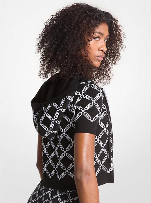 Empire Logo Jacquard Short-Sleeve Hoodie