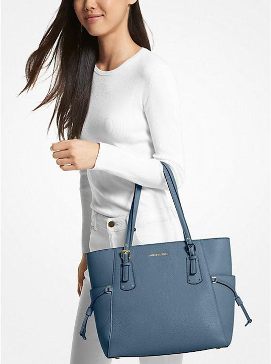 Voyager Small Pebbled Leather Tote Bag