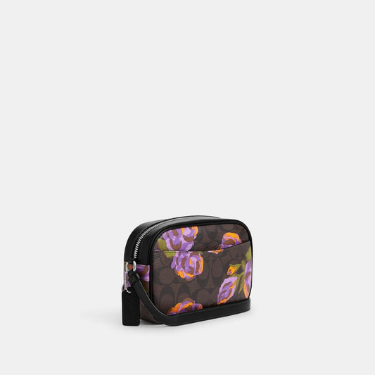 Coach Outlet Mini Jamie Camera Bag In Signature Canvas With Rose Print