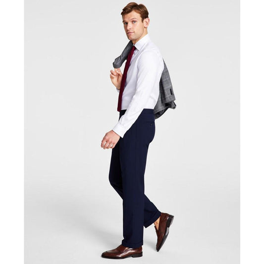 Men's Pleated Solid Classic Fit Pants