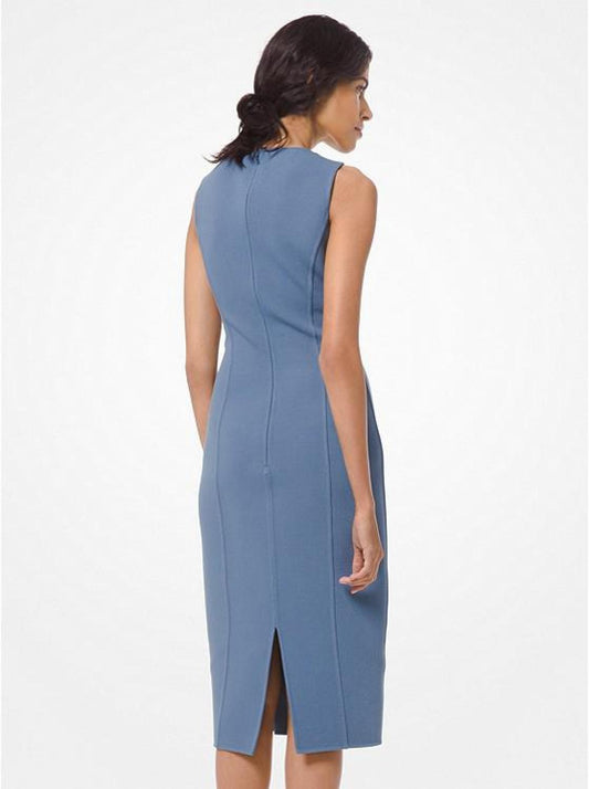 Stretch Wool Bouclé Sheath Dress