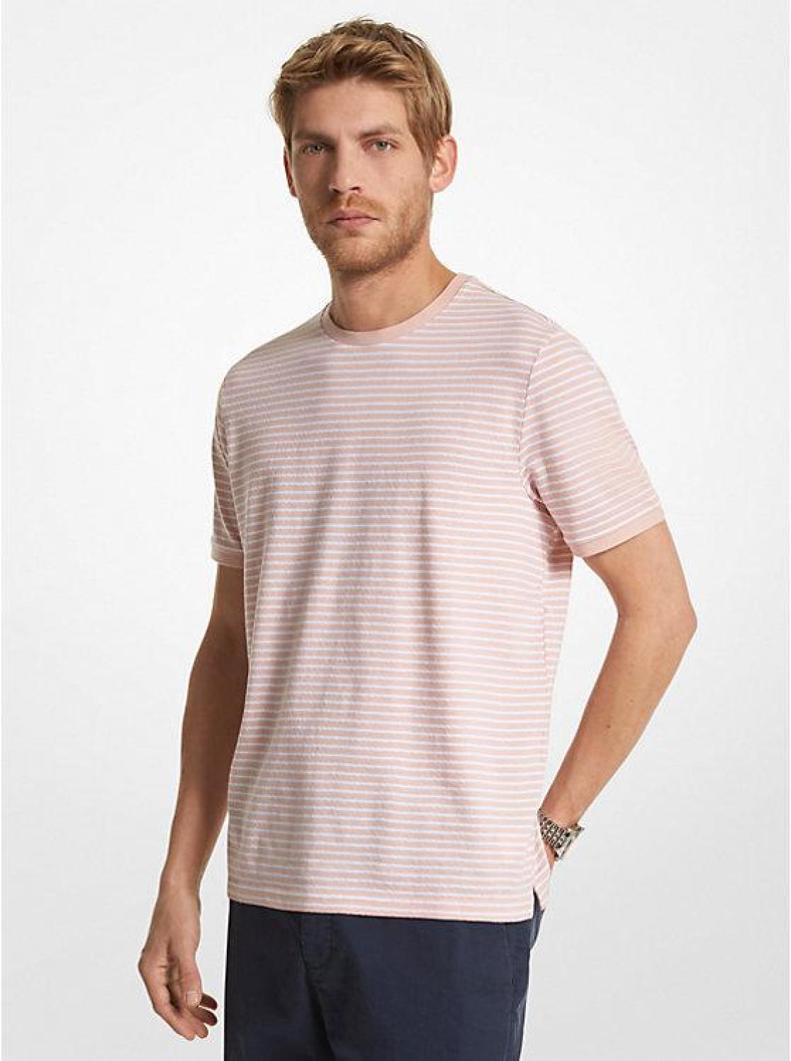 Striped Cotton and Silk Blend T-Shirt