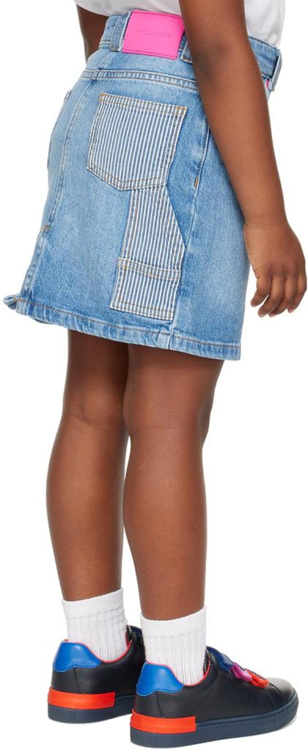 Kids Blue Patch Denim Skirt