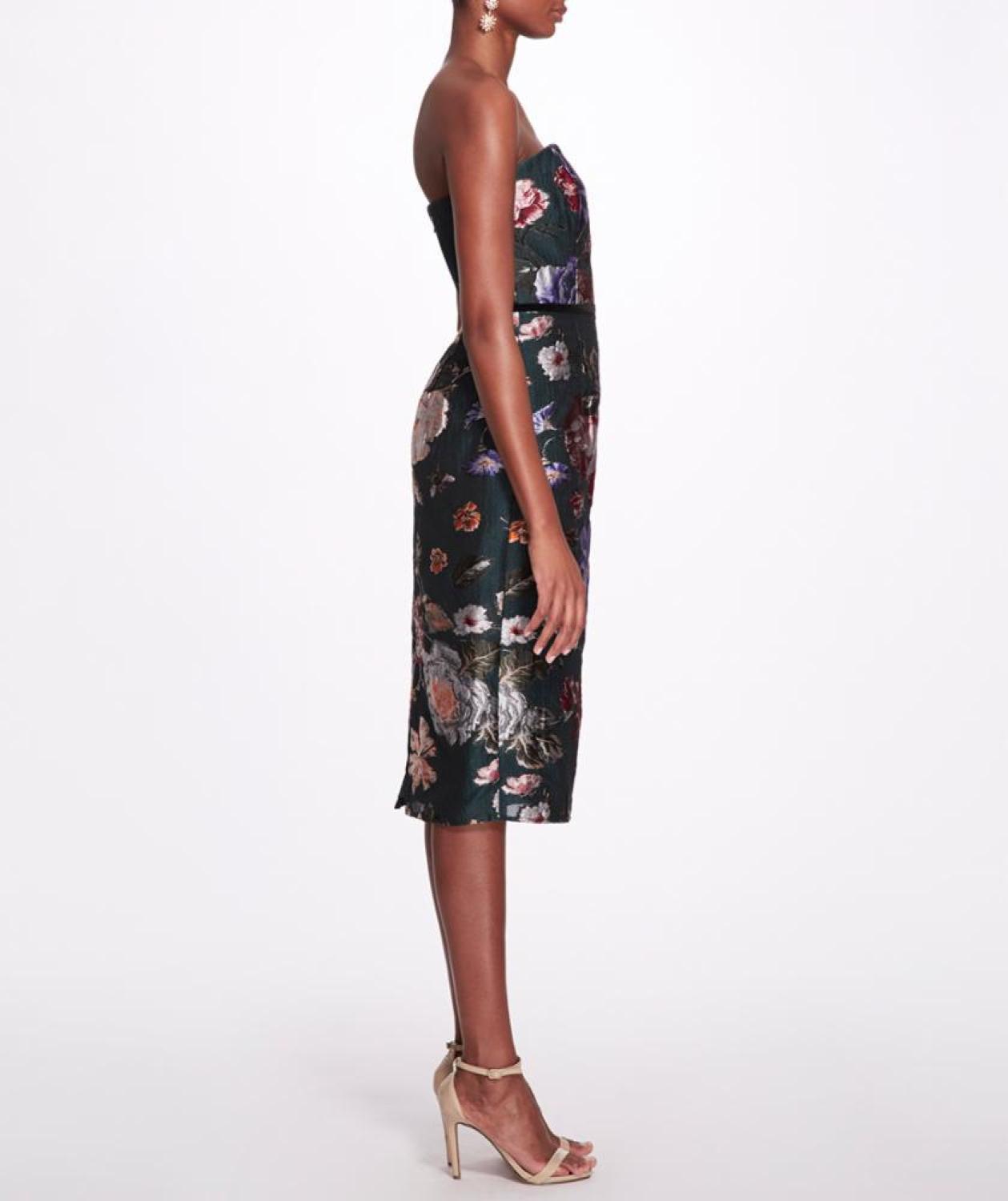 Floral Fil Coupà Tea-length Gown