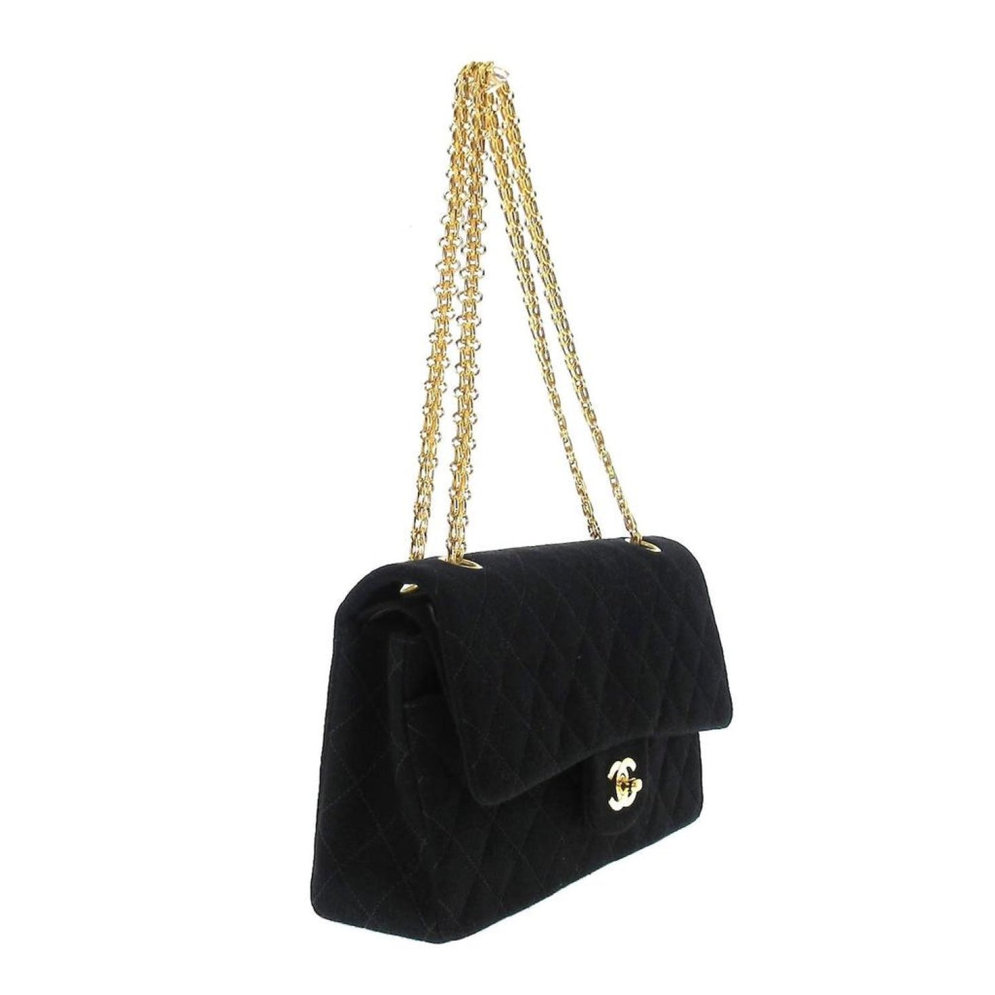 Chanel Double Flap Cotton Shoulder Bag (Pre-Owned)