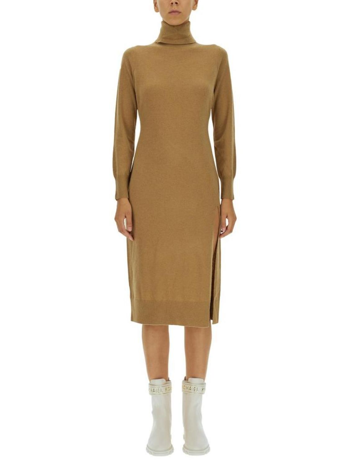 Michael Michael Kors Turtleneck Knitted Midi Dress