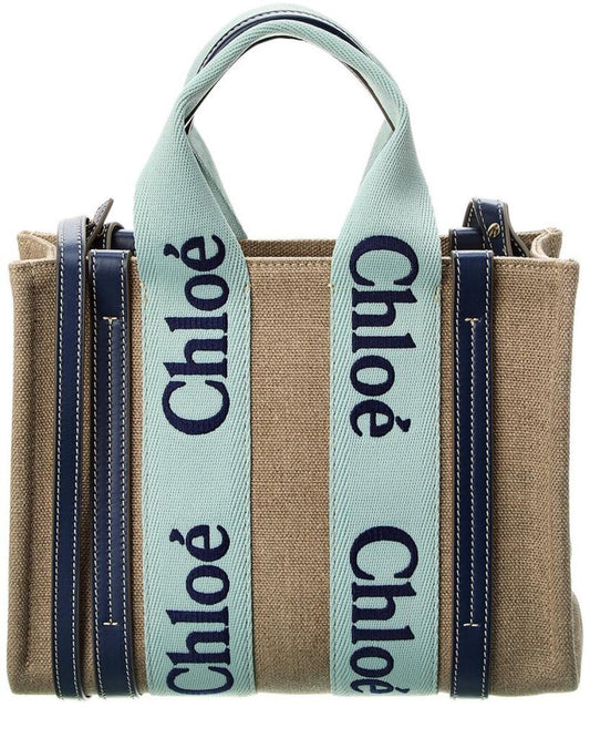 Chloé Woody Small Canvas & Leather Tote