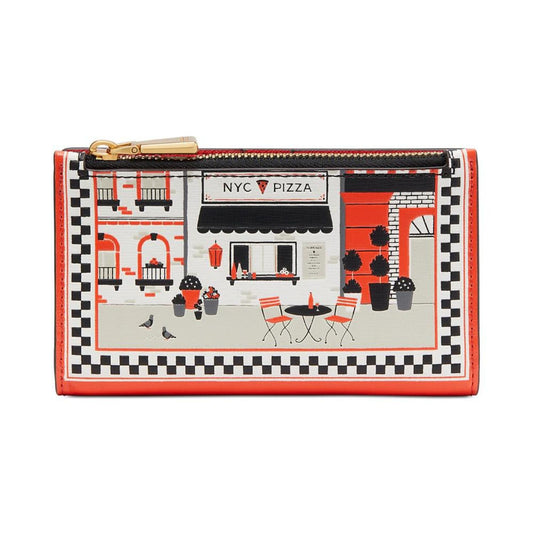 Slice Embossed Leather Small Slim Bifold Wallet