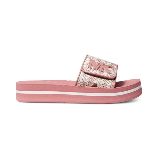 Women's MK Platform Logo Pool Slide Sandals