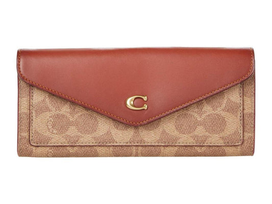 Color-Block Coated Canvas Signature Wyn Soft Wallet