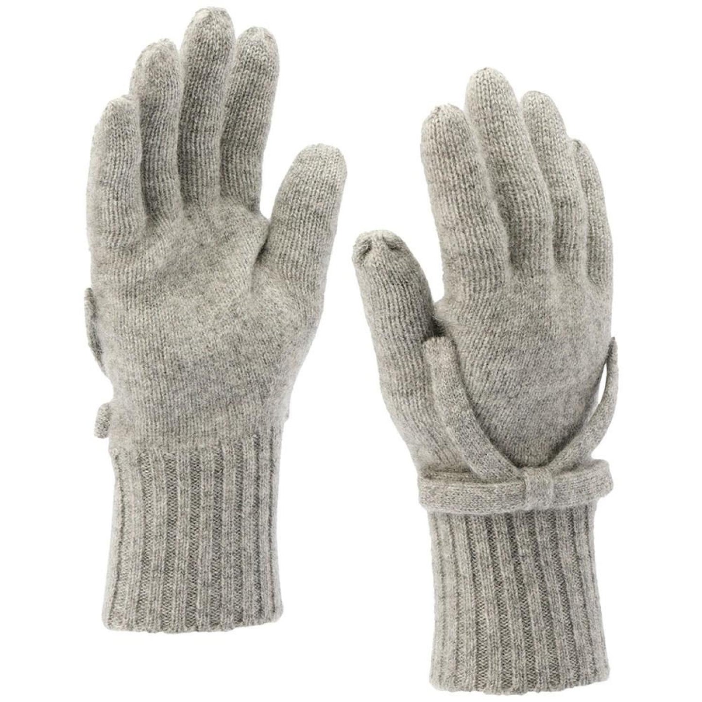 Women's Bow Knit Wool Gloves