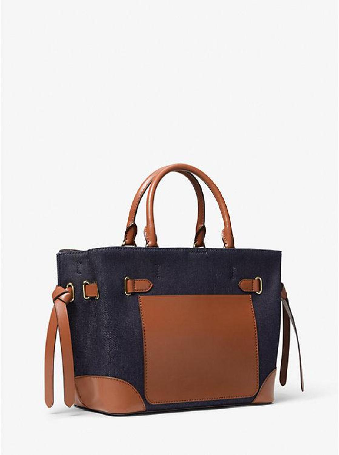 Hamilton Legacy Large Denim and Leather Belted Satchel