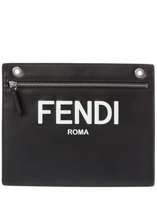 FENDI Peekaboo Pocket Leather Pouch