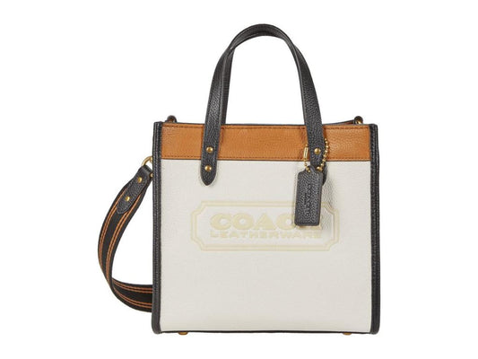 Color-Block Leather Coach Badge Field Tote 22