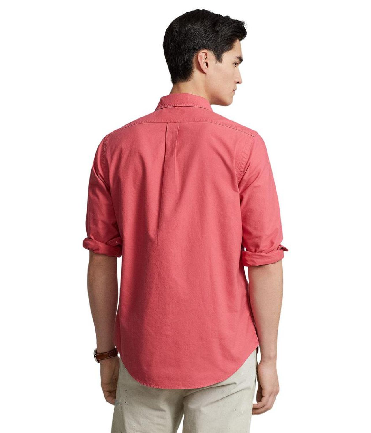 Classic Fit Long Sleeve Garment Dyed Oxford Shirt