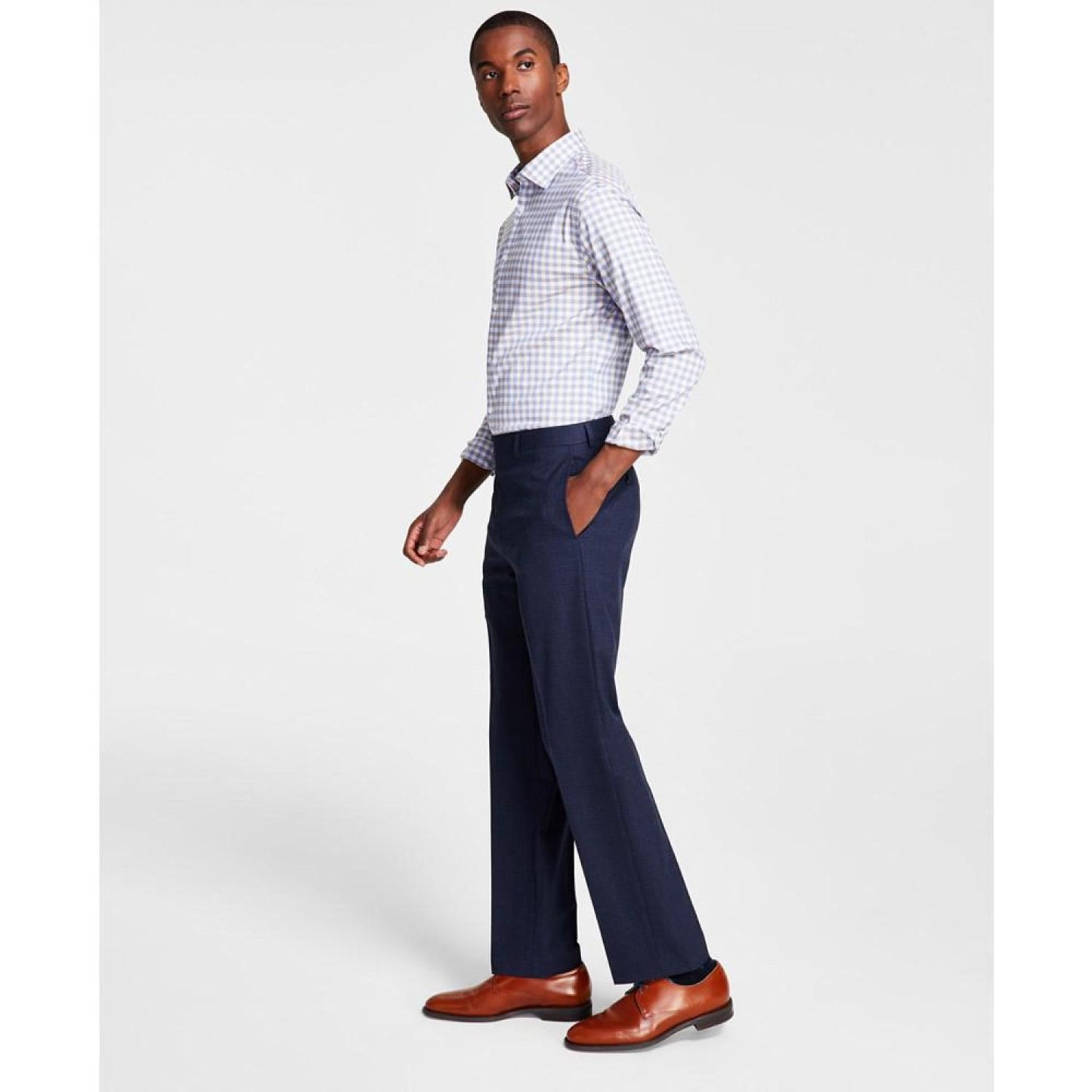 Men's Classic Fit Flat Front Creased Pants