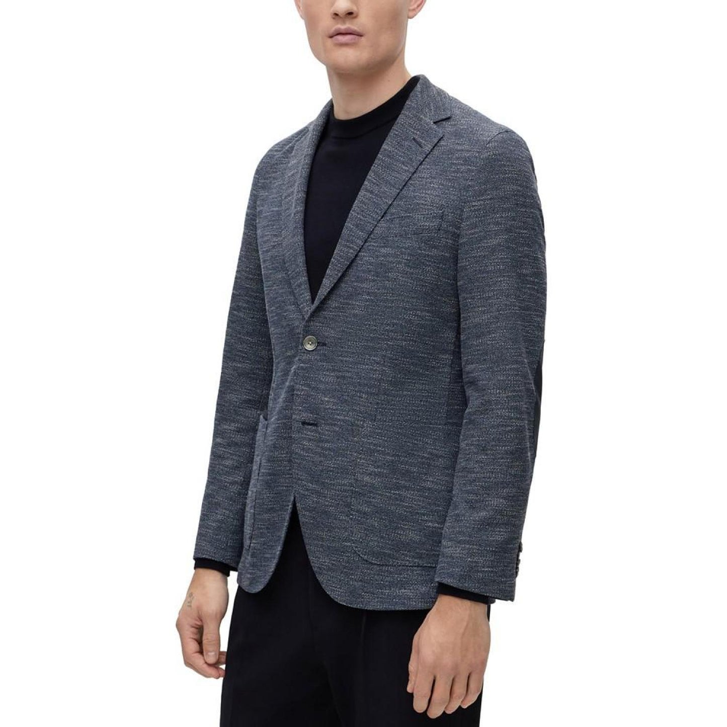 Men's Regular-Fit Jacket in Micro-Patterned Cloth