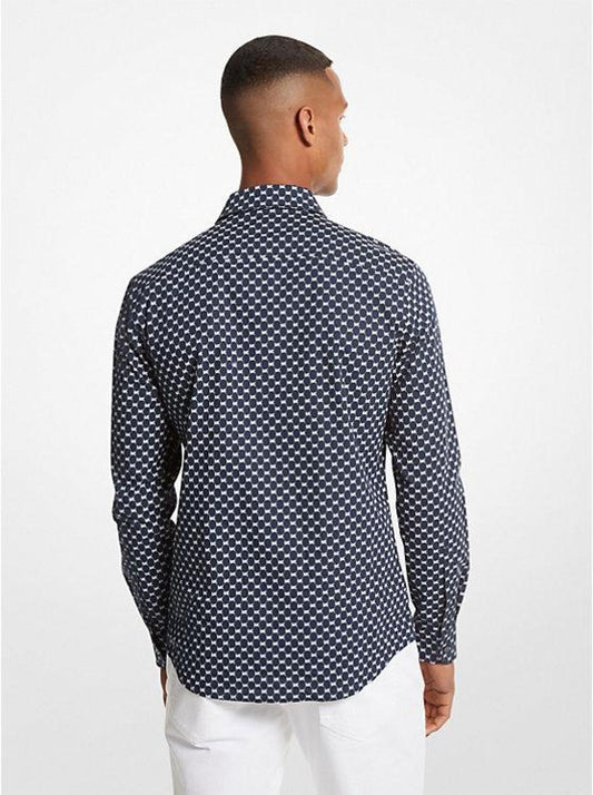 Stretch Cotton Logo Shirt