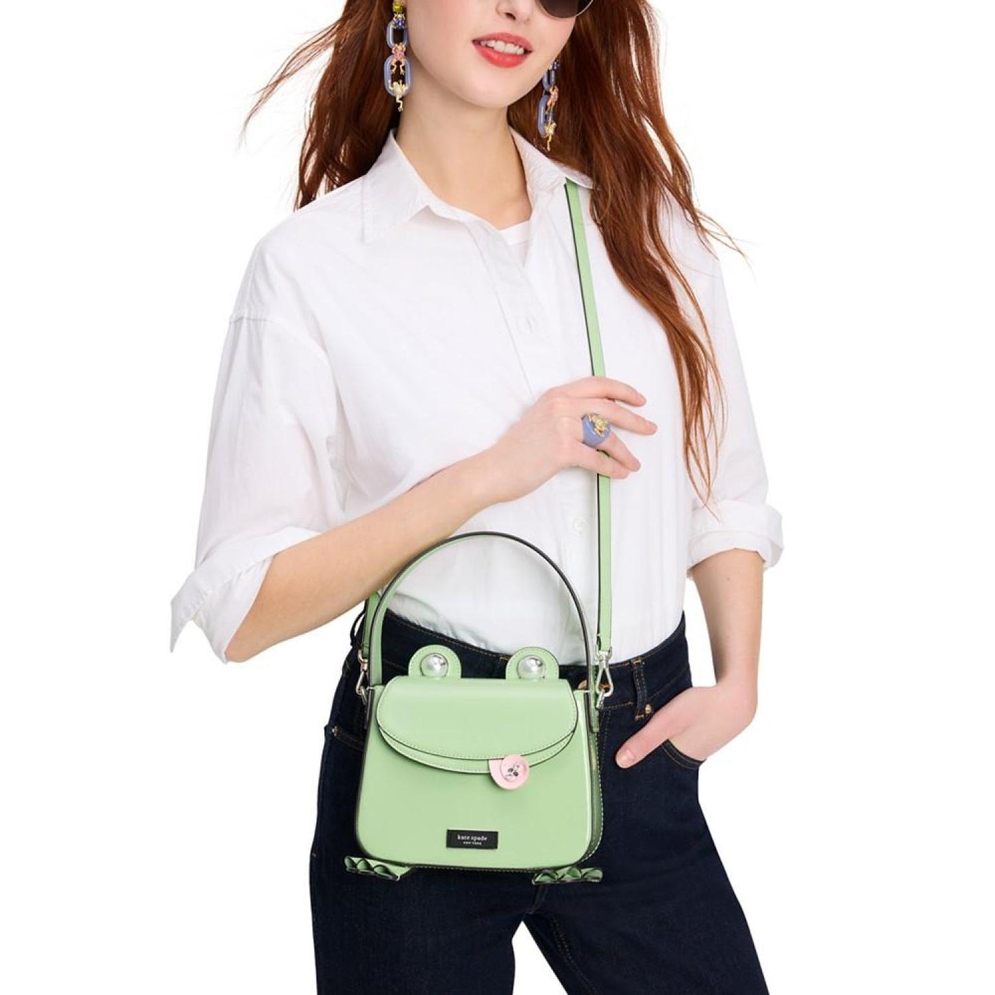 Lily Patent Leather 3D Frog Small Hobo