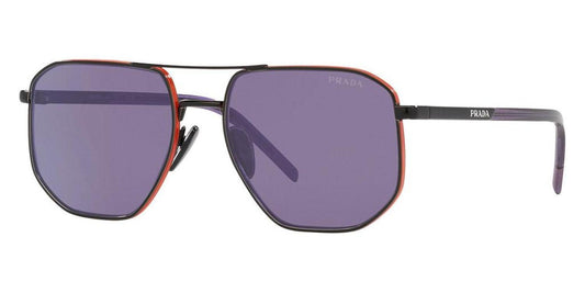Prada Men's PR-59YS-11B05Q Fashion 57mm Black and Orange Sunglasses
