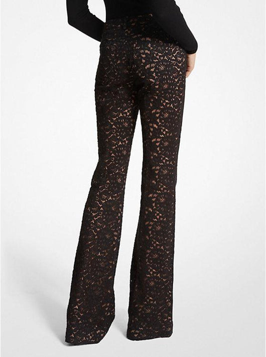 Floral Corded Lace Flared Jeans