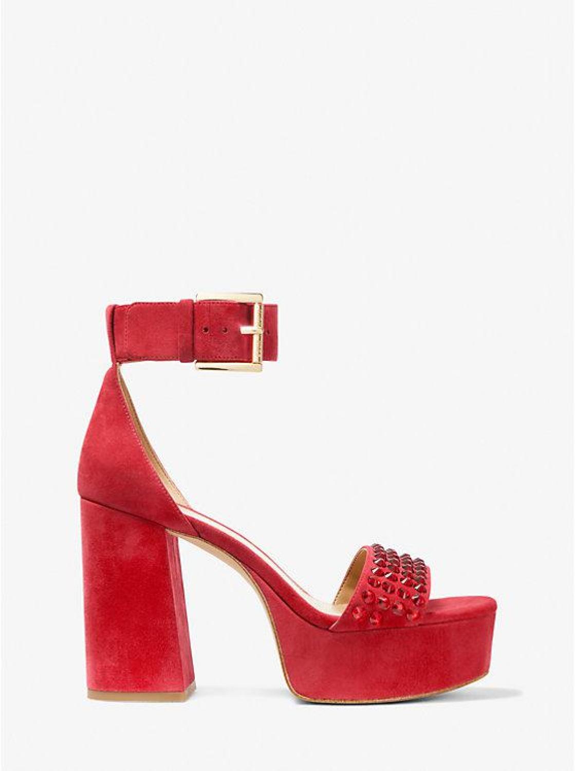 Tara Embellished Suede Platform Sandal