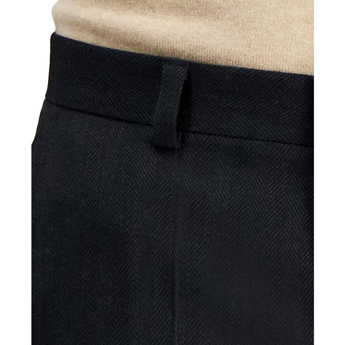 Men's Modern-Fit Charcoal Herringbone Suit Trousers