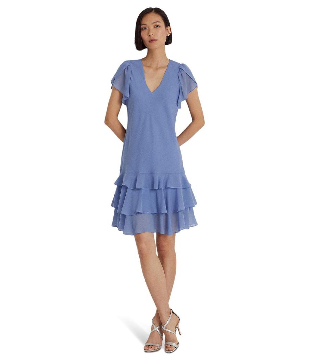 Crinkle Georgette Drop-Waist Dress