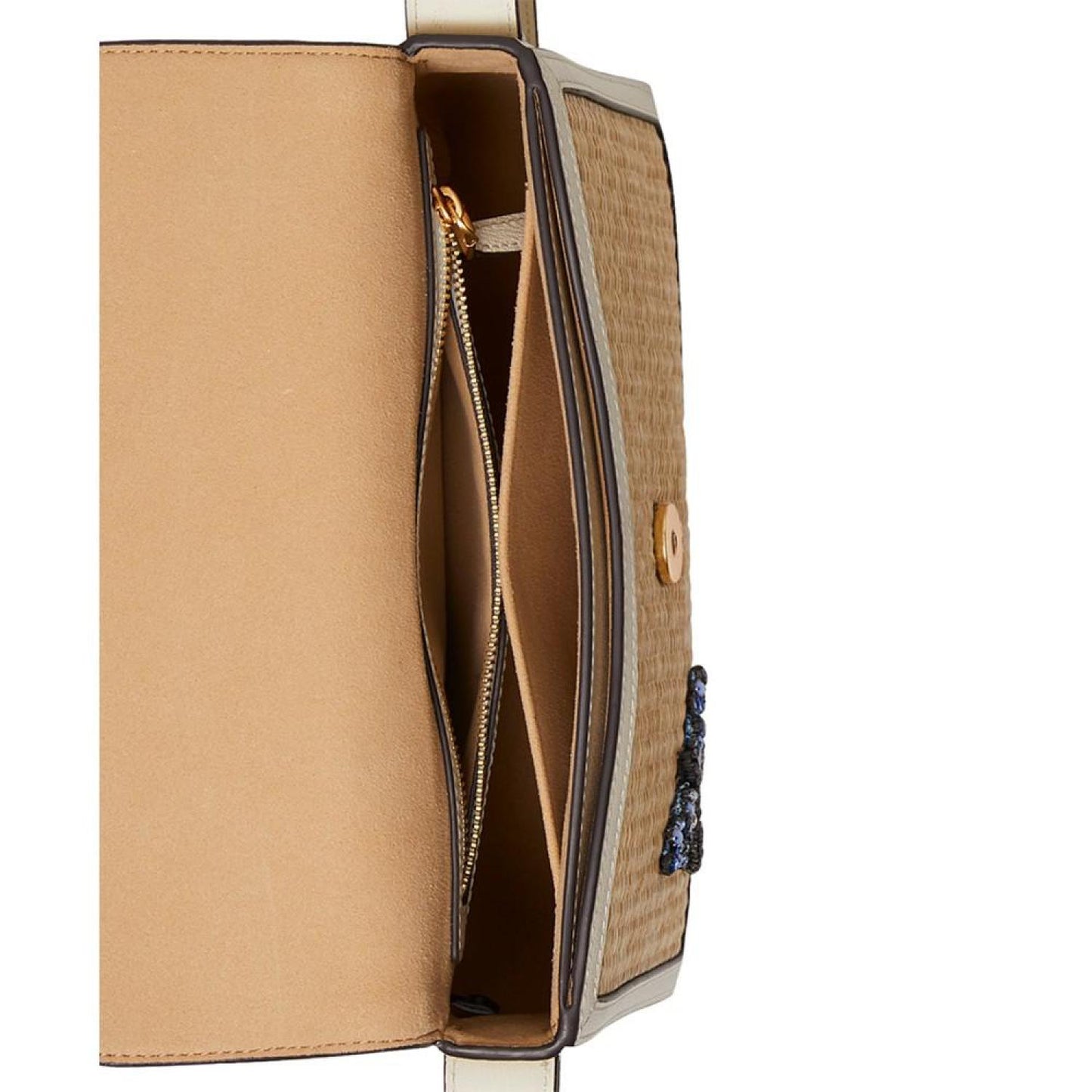 Katy Dragonfly Embellished Straw Small Shoulder Bag