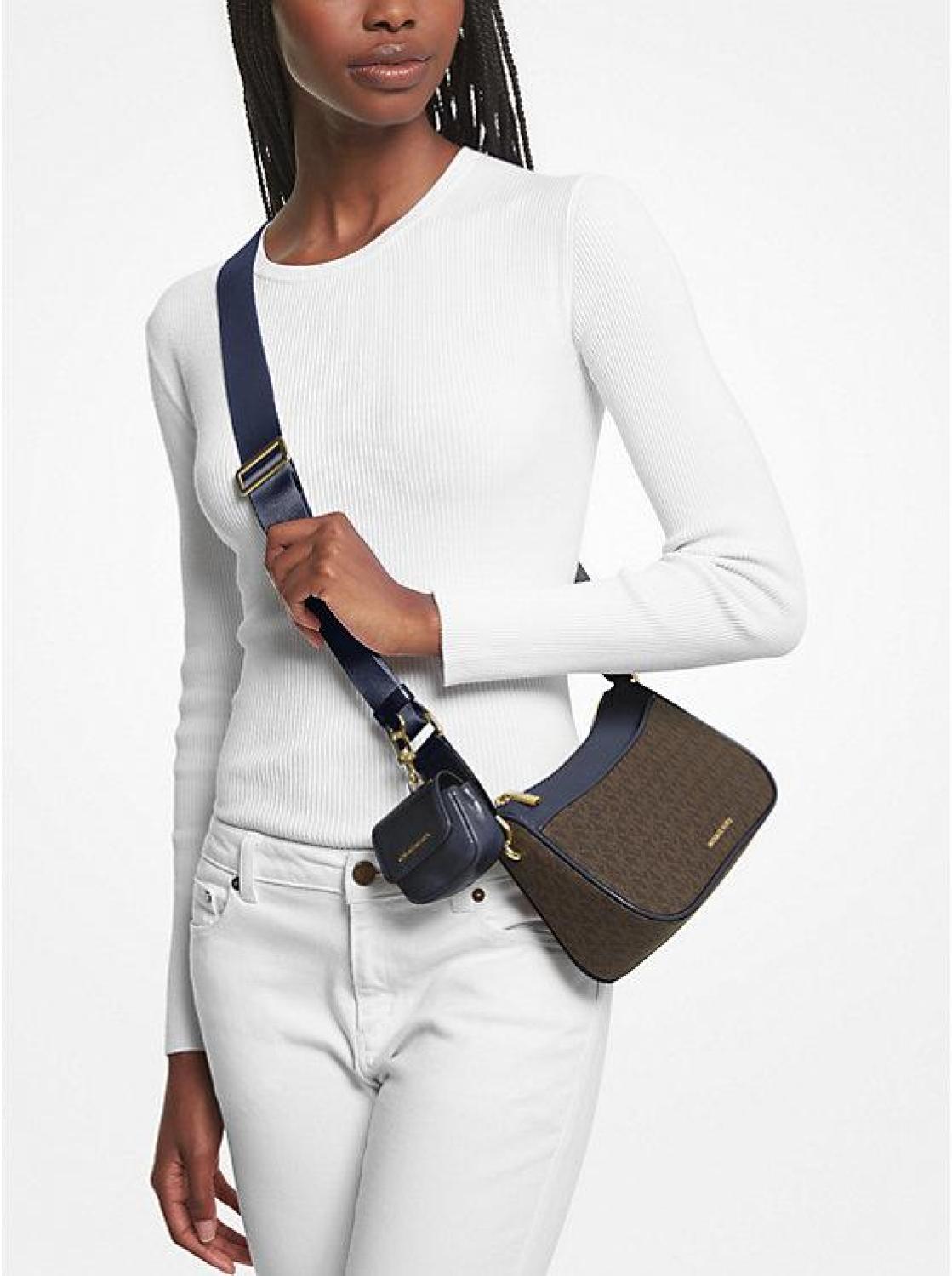 Jet Set Medium Logo and Leather Crossbody Bag with Case for Apple Airpods Pro®