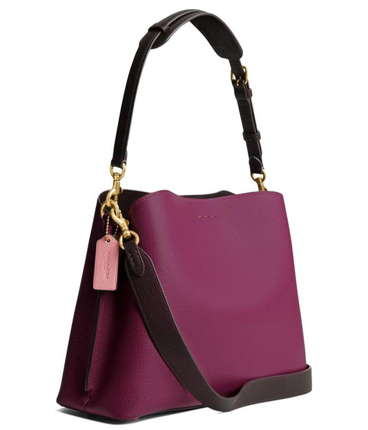 Color-Block Leather Willow Shoulder Bag
