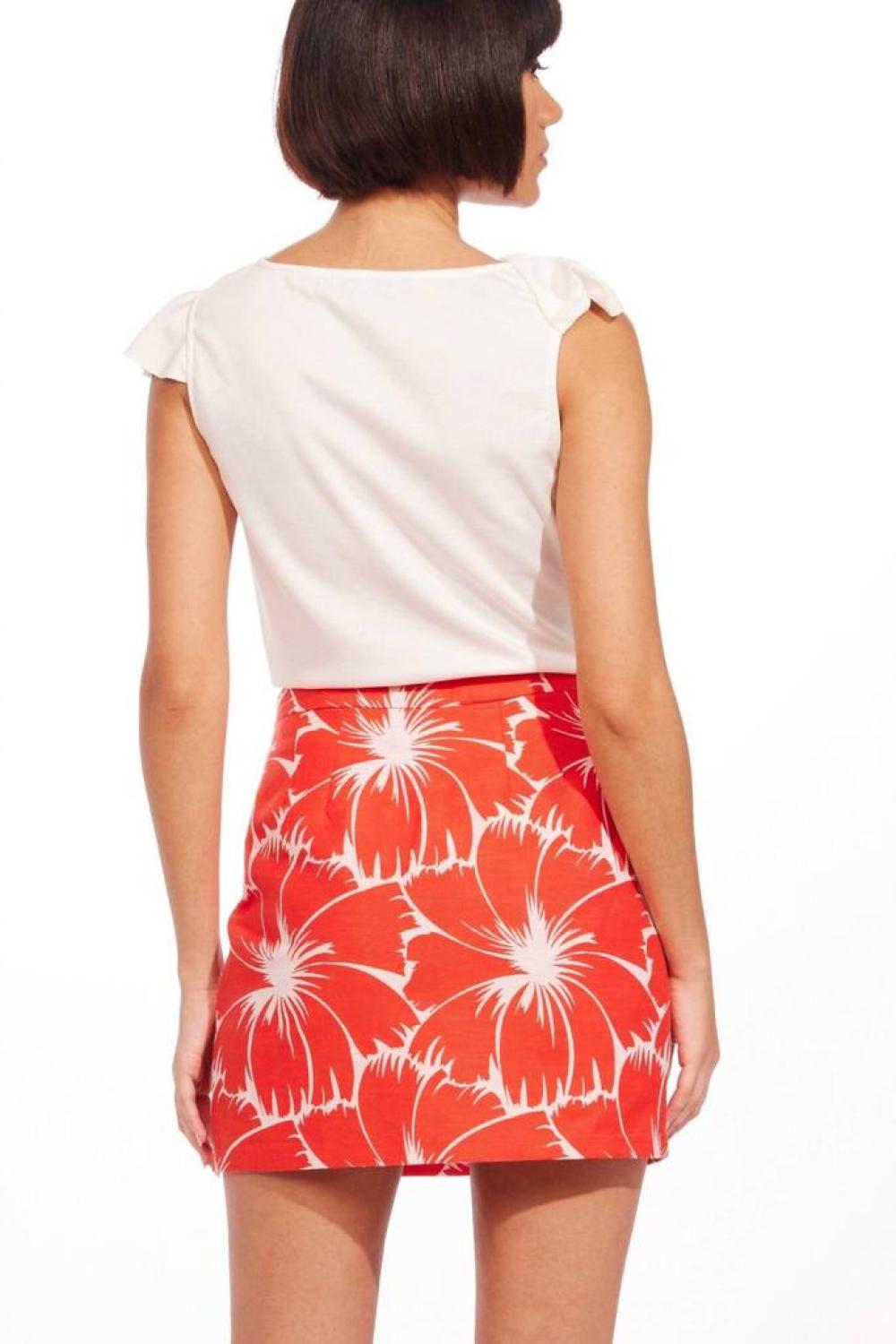 Illy Mini Skirt in Scarlet Bloom