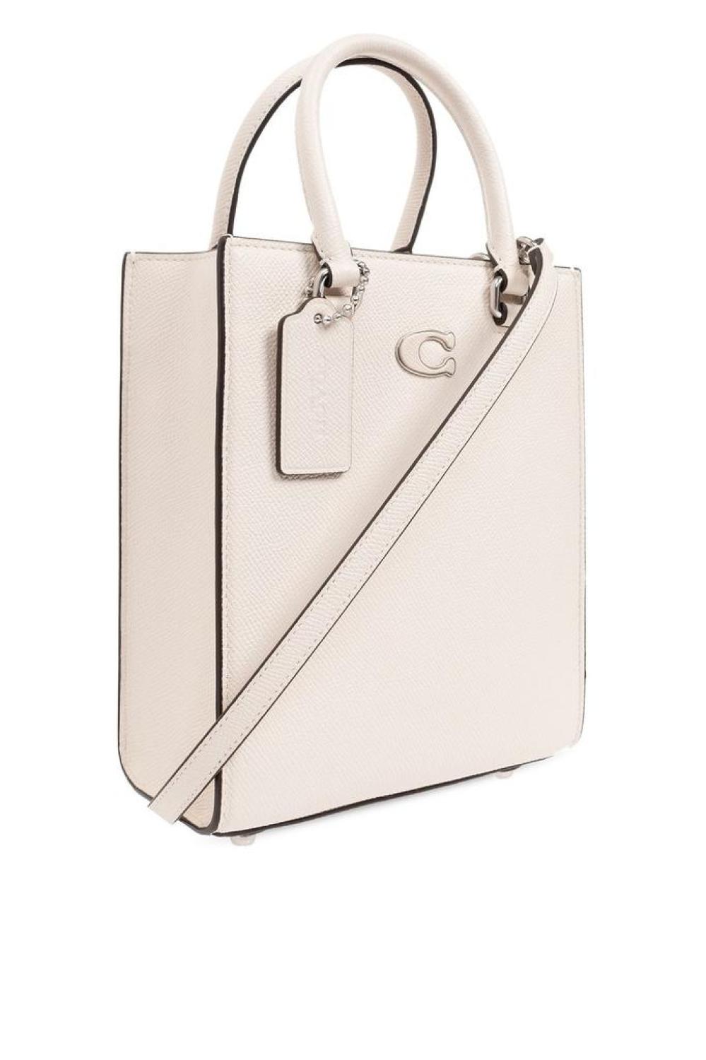 Coach Logo Plaque Top Handle Tote Bag