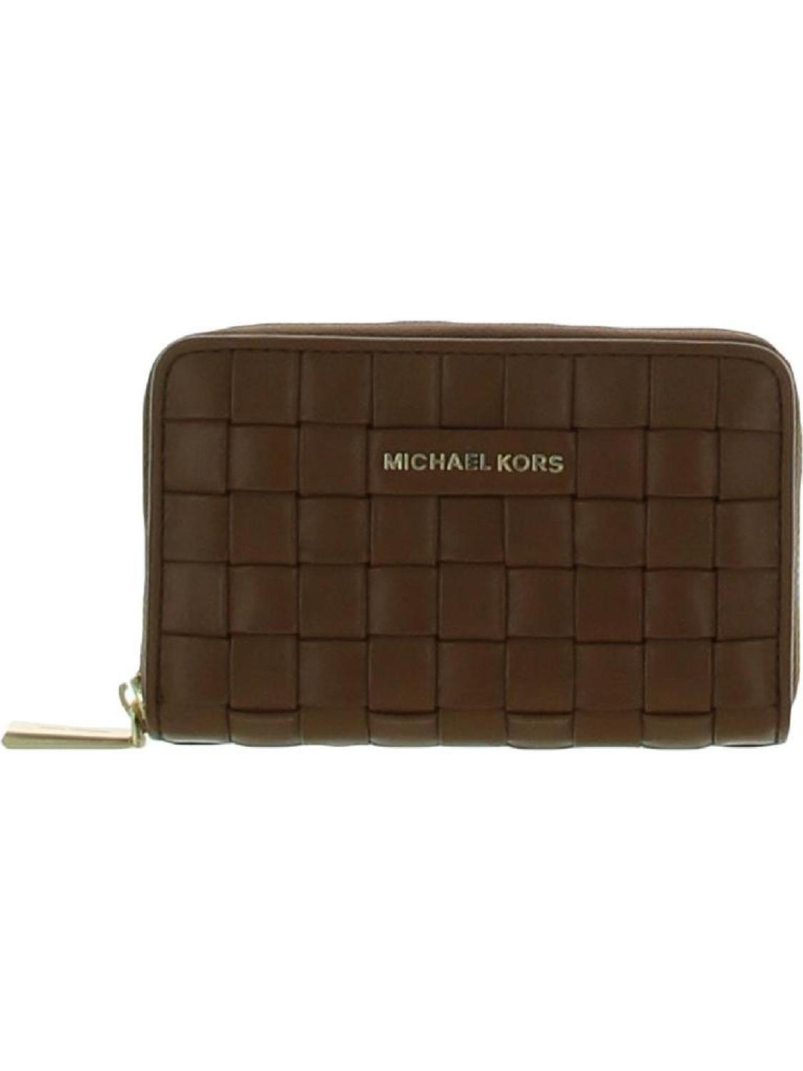 Jet Set Womens Leather Woven Card Case