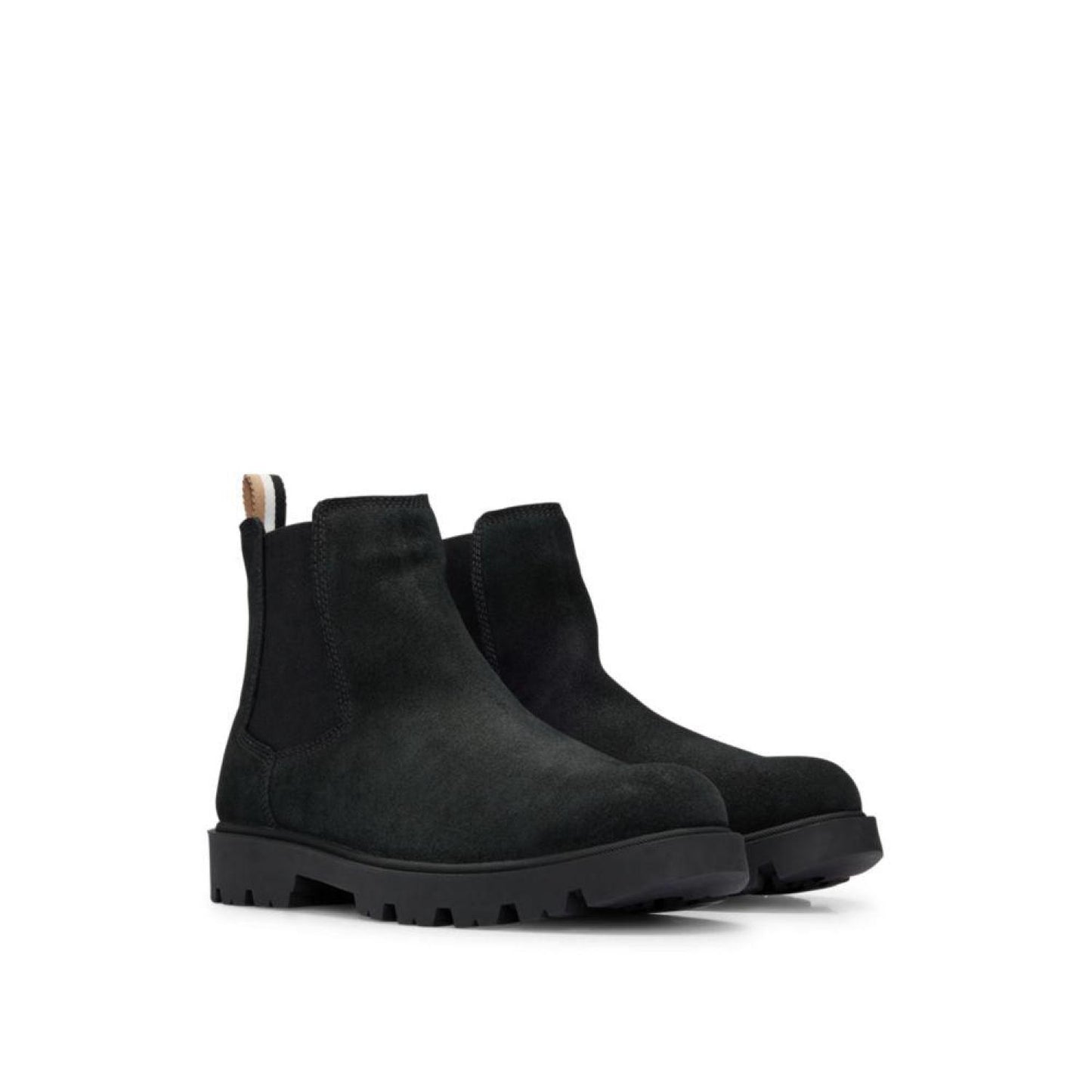 Chelsea boots in suede with signature-stripe tape