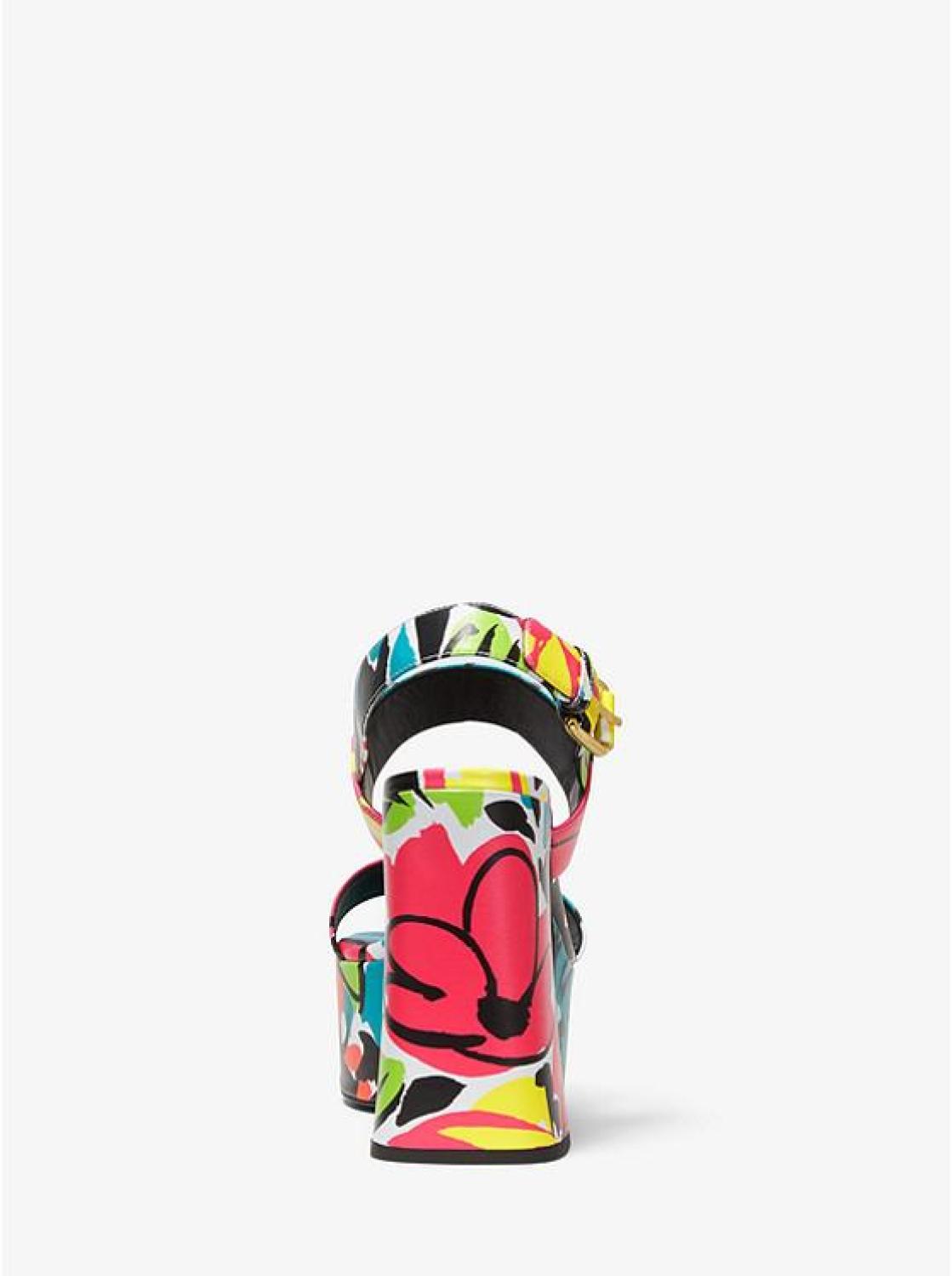 Blaire Floral Leather Platform Sandal