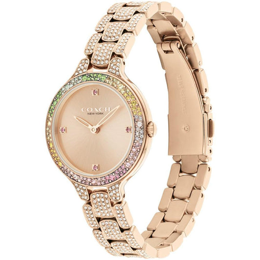 Women's Chelsea Carnation Gold-Tone Stainless Steel Crystal Bracelet Watch, 32mm
