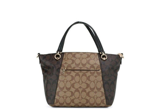 COACH Kacey   Blocked Signature Canvas Top Zip Satchel Women's Handbag