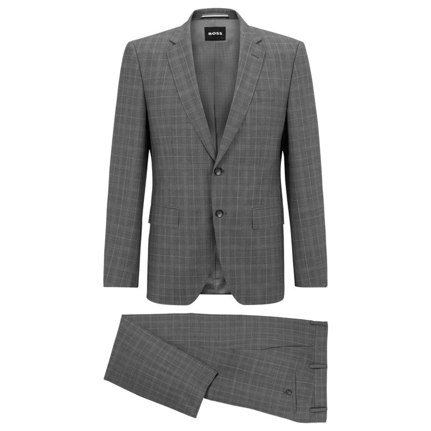 Men's Slim-Fit Suit in Micro-Patterned Performance-Stretch Cloth