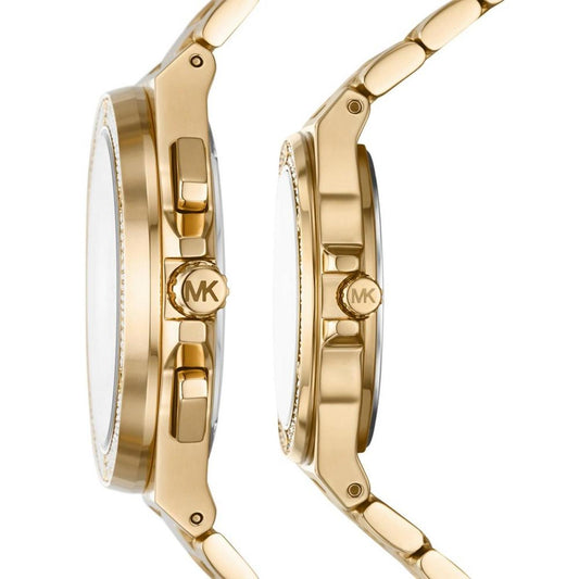 Men's and Women's Lennox Gold-Tone Stainless Steel Bracelet Watch Set, 2 Pieces