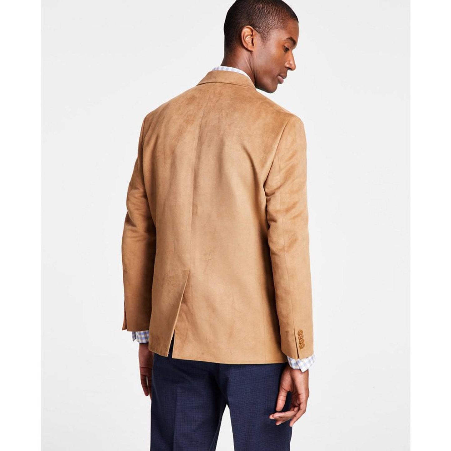 Men's Classic Fit Notch Lapel Faux Suede Sport Coat