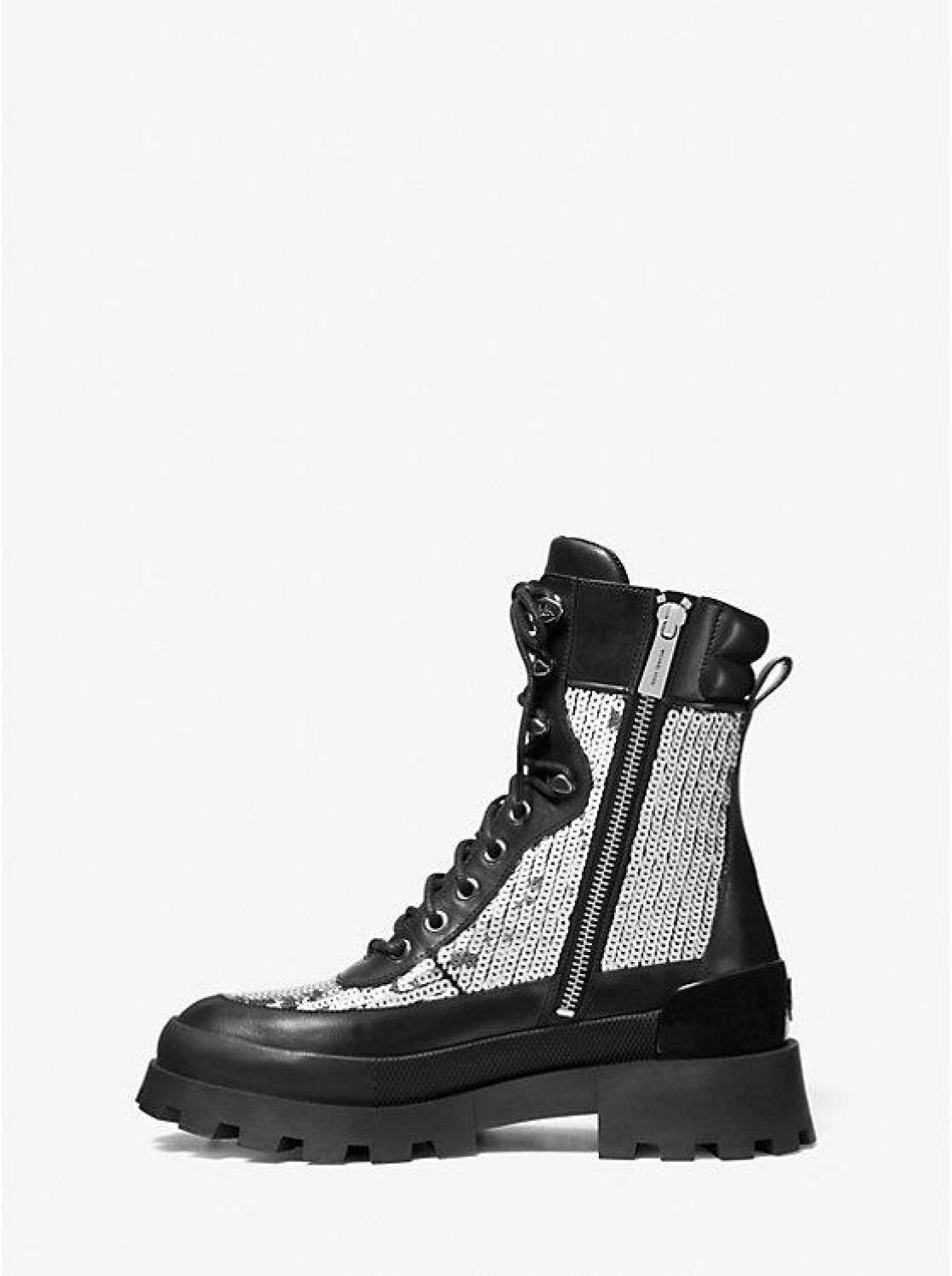 Rowan Embellished Leather Lace-Up Boot