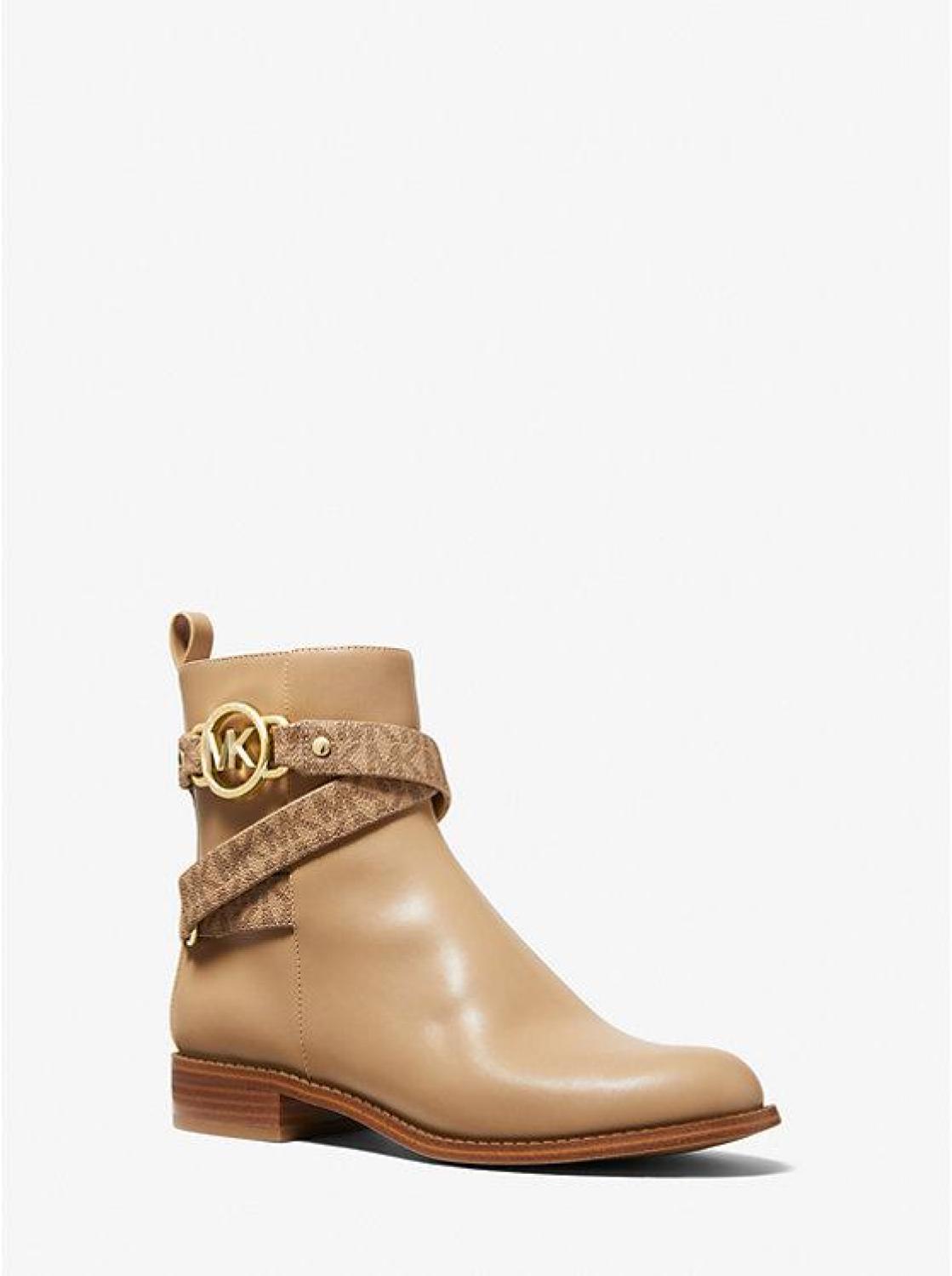 Rory Faux Leather and Logo Ankle Boot