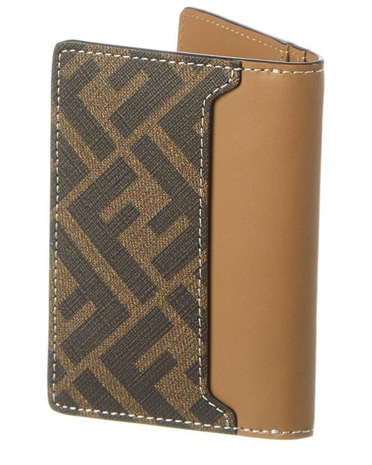 FENDI FF Squared Leather Card Holder