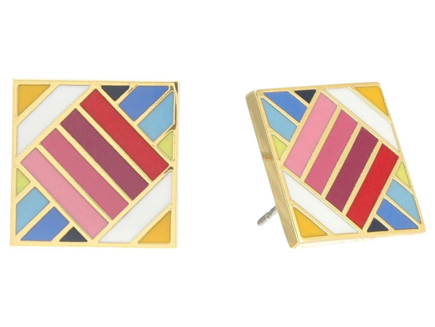 Patchwork Enamel Studs Earrings