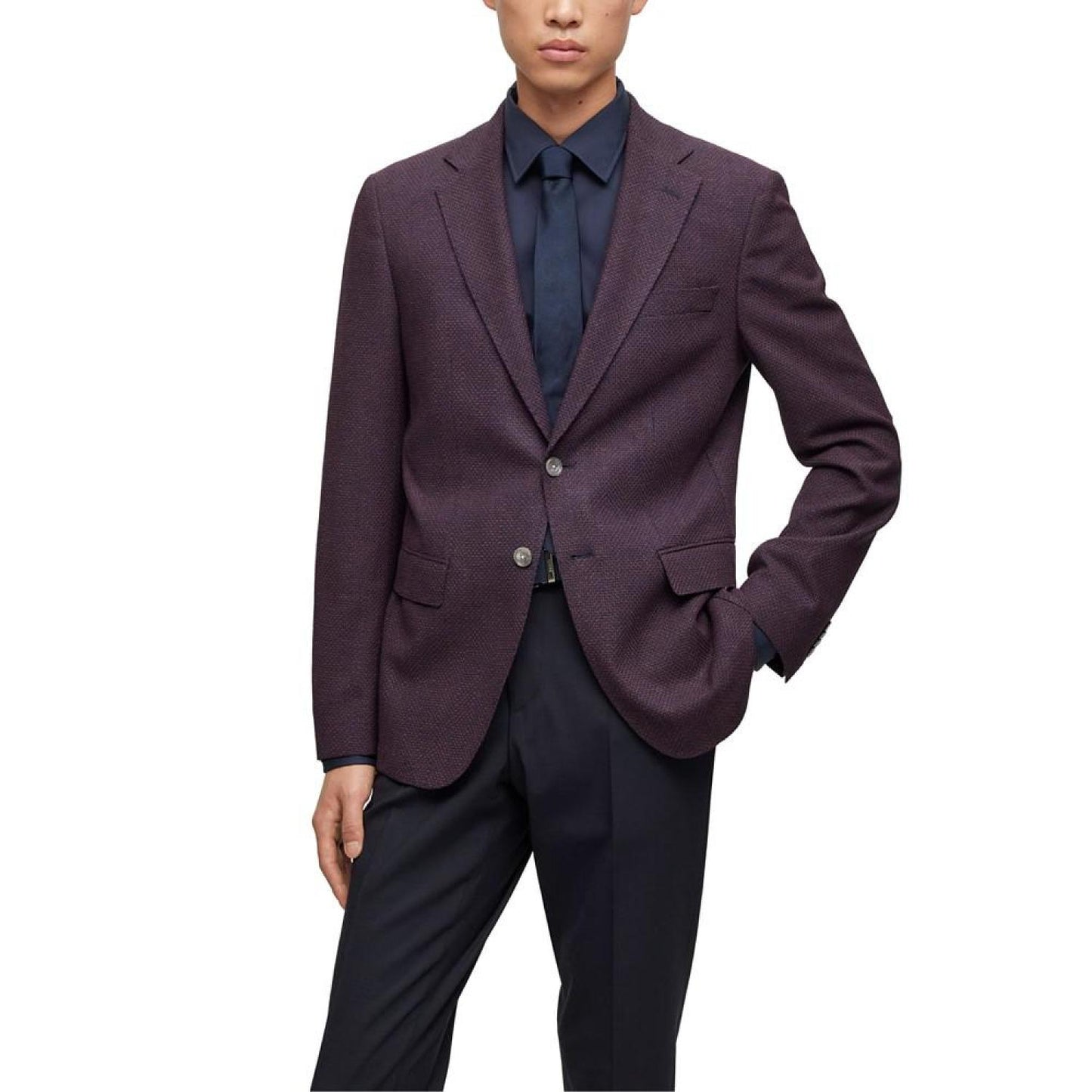 Men's Micro-Pattern Stretch Slim-Fit Jacket