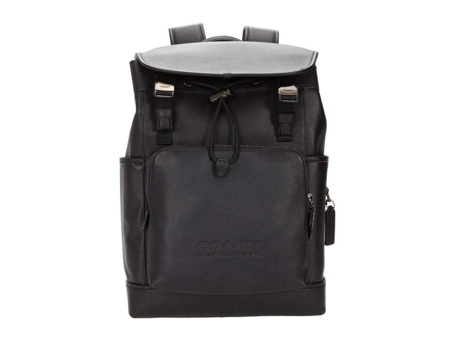 coach black leather backpack mens League Flap Backpack