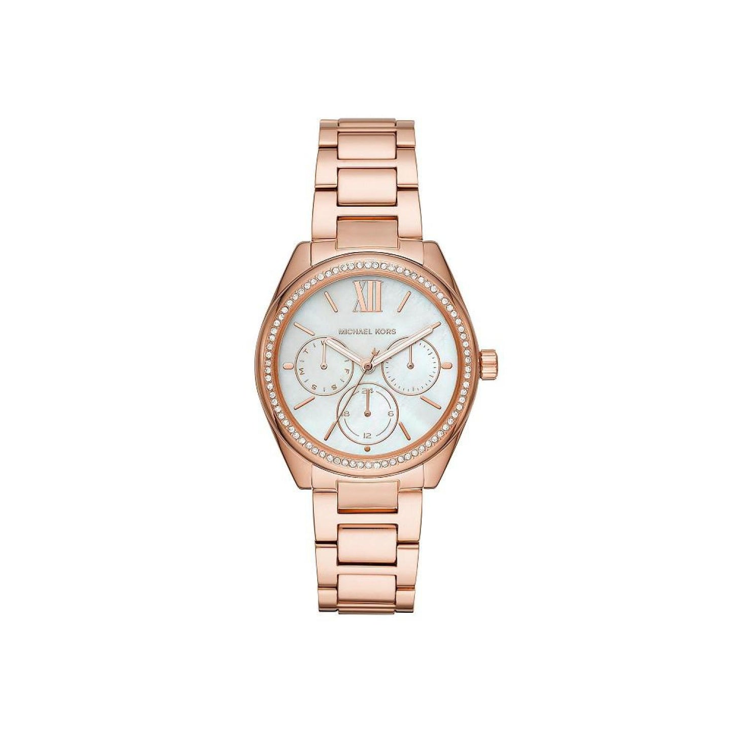 Women's Janelle Multifunction Rose Gold-Tone Stainless Steel Bracelet Watch 36mm MK7095